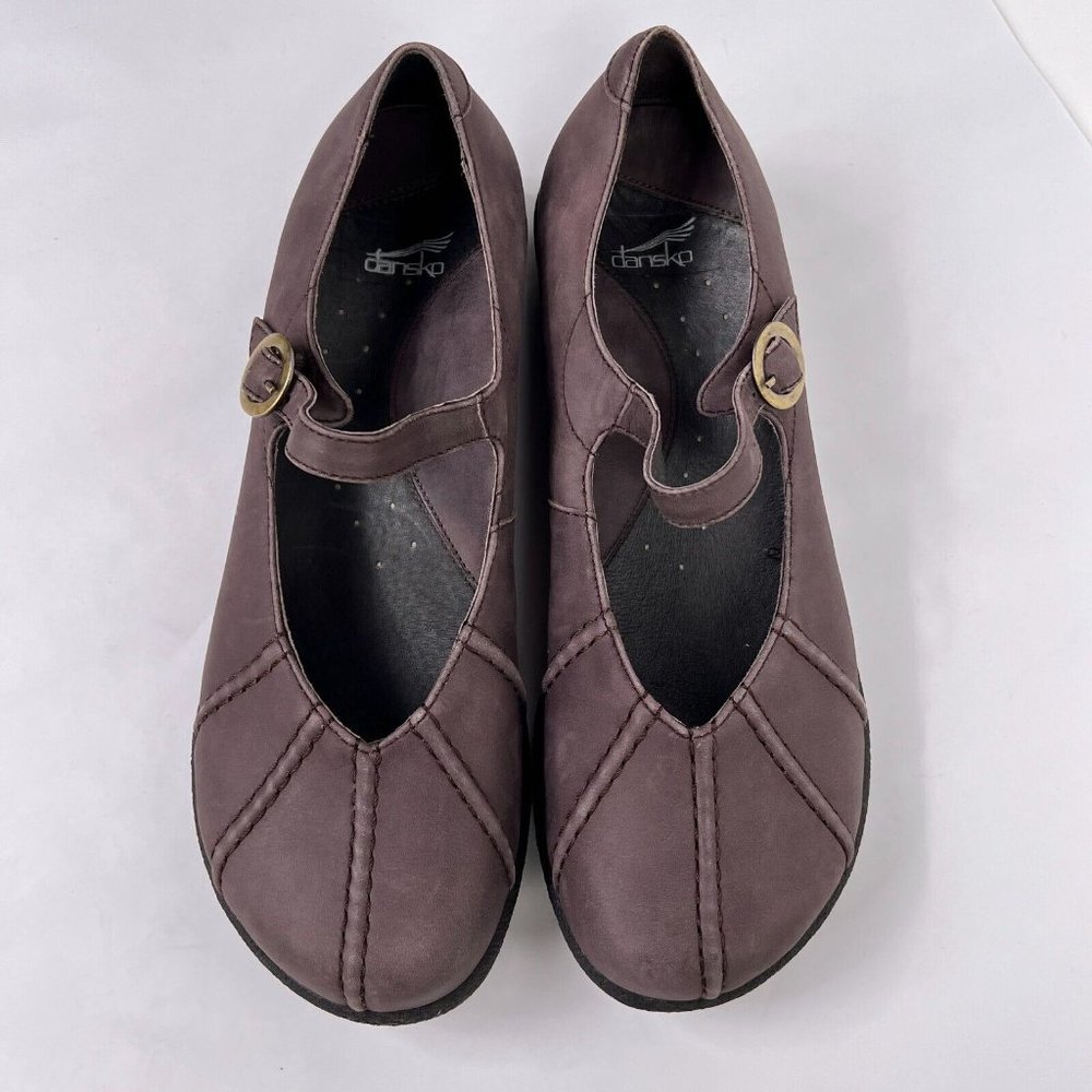 Dansko Brown Nubuck Leather Round Toe Mary Jane Comfort Shoes Size 41 US 10.5 11 - Picture 2 of 12